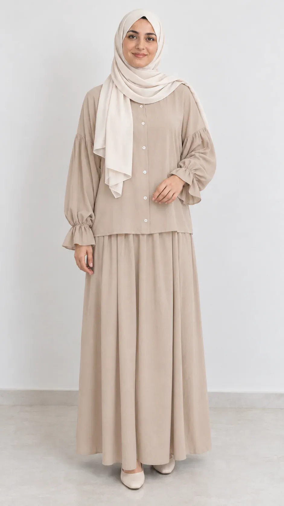 Lyna maxi set in beige