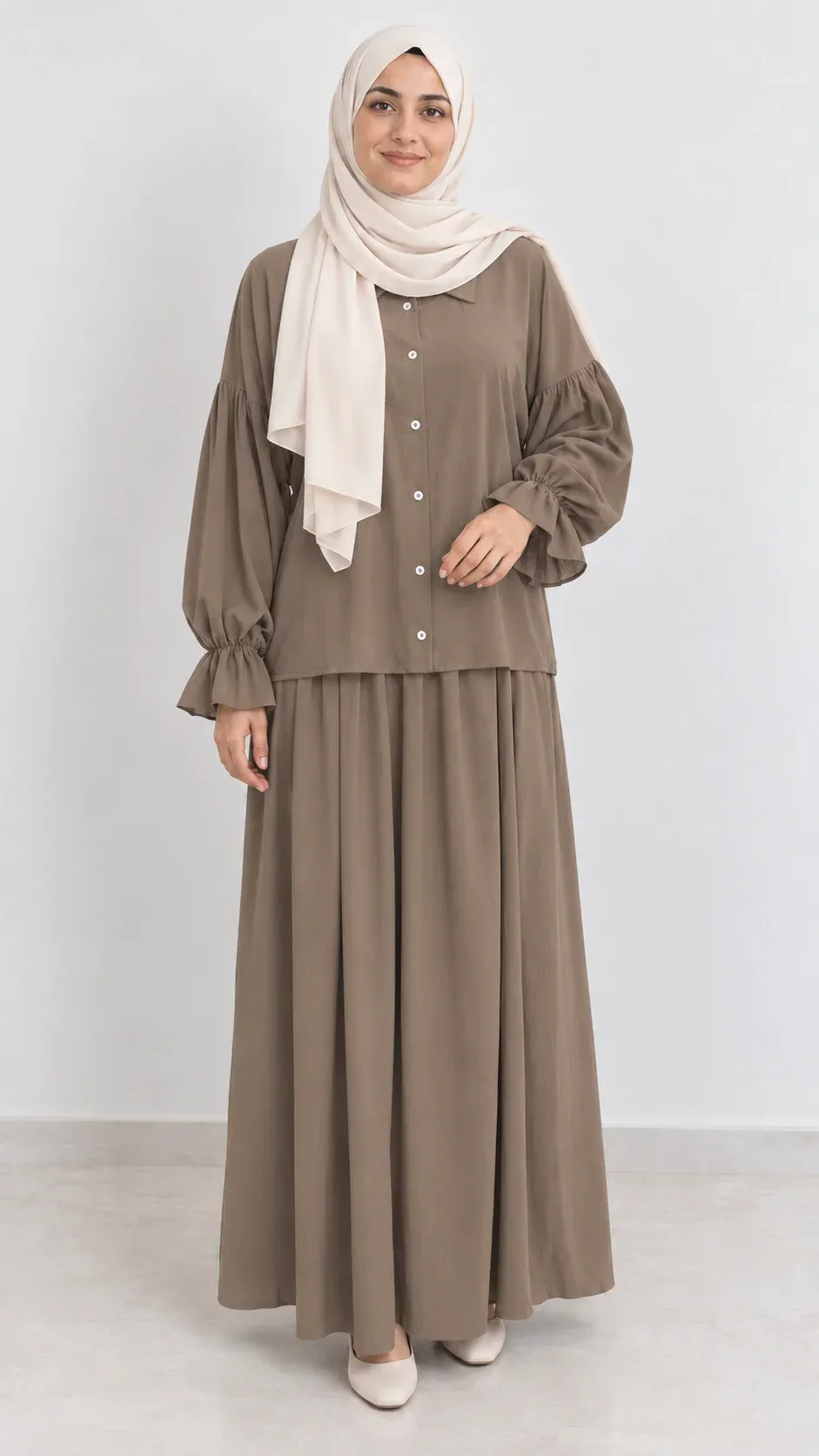 Lyna maxi set in taupe
